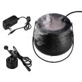 Mist Maker with Pot,12 LED Fogger Water Fountain Pond Fog Machine Atomizer Air Humidifier,Mini Size Large Capacity of Mist,Perfect for Halloween(UK Plug). 