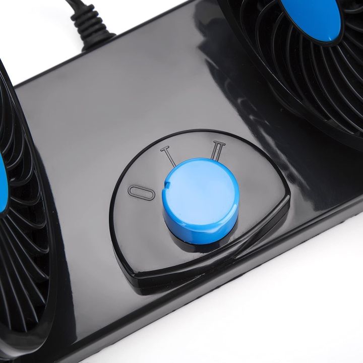 Mitchell 12V DC Double Head Cooling Electric Car Fan for Dashboard 360 ...