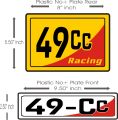 49 CC Nomber Plate With Plastic Plate With Stickers double Side Rear And front. 