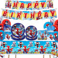Spidey And His Amazing Friends Party Decoration Spiderman Birthday Theme Tableware Paper Plates Balloons Baby Shower. 