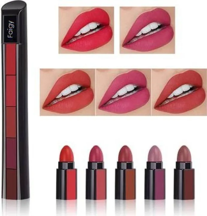 Huda%20Beauty%205%20in1%20Matte%20Lipstick%20Multicolor%20Makeup%20Long%20Lasting%20Waterproof%20Cute%20Shade%20-%20Image%202
