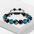 Glossy Beads Bracelet Adjustable Lace-up Unisex Faux Tiger Eye Healing Bracelet Party Supplies. 