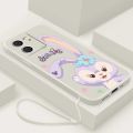Xiaomi Redmi 13C Cute Stellalou Casing Square Edges Liquid Silicon Back TPU Soft Case with Lanyard Cover. 