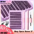 10/12/14mm 110 Clusters Natural DD Curl Individual Lashes Extension Kit Segmented False Eyelashes With Glue DIY Makeup Products. 