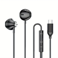HiFi In-Ear Wired Earphones with USB-C & 3.5mm Jack, Volume Control, Condenser Mic, Semi-Open Design – Compatible with Samsung Galaxy Phones. 