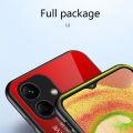 Biruiqu For Samsung Galaxy A04e Shockproof Gradient Tempered Glass Back Soft Silicone Edge Case Cover. 