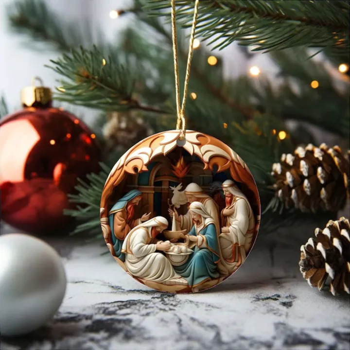 2d%20Painted%20Nativity%20Pendant%20Tree%20Ornaments%20Creative%20Decoration%20Home%20Decor%20-%20Image%203