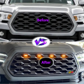 4PCS Car LED Front Grill Lights External Grill Lamp Smoke Amber Light Replacement Car Accessories. 
