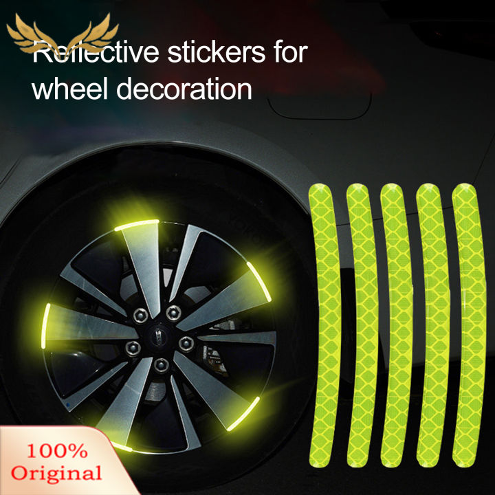 SuperRide 20pcs Car Wheel Sticker Reflective Stripe Waterproof Car Wheel Hub Sticker Driving Tape for Vehicle