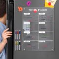 Weekly Planner Board Daily Schedule Magnetic Whiteboard Attraction Acrylic Refrigerator Dry Erase Clear Fridge Planning Kitchen. 