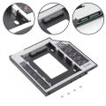 9.5mm SATA 2nd HDD SSD Hard Drive Caddy Adapter For DVD-ROM CD-ROM HDD SATAII SDD Hard Disk Bracket Compatible Models: Laptop with a 9.5mm thick DVD-ROM. 