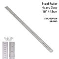 Steel Measuring Ruler - Heavy Duty Stainless Steel - 18 in - 450mm. 