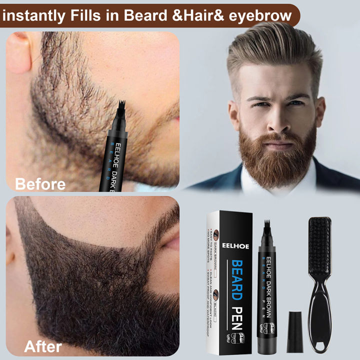 Brush Beard Coloring Shaping Tools Men Beard Enhancer Waterproof Enhance Facial Hair Hair Pencil Repair Tools Beard Styling Tool