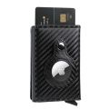 New Carbon Fiber For Apple Airtag Wallet Men Business ID Credit Card Holder Rfid Slim Anti Protect Airtag Slide Wallet DropshipBasketball. 