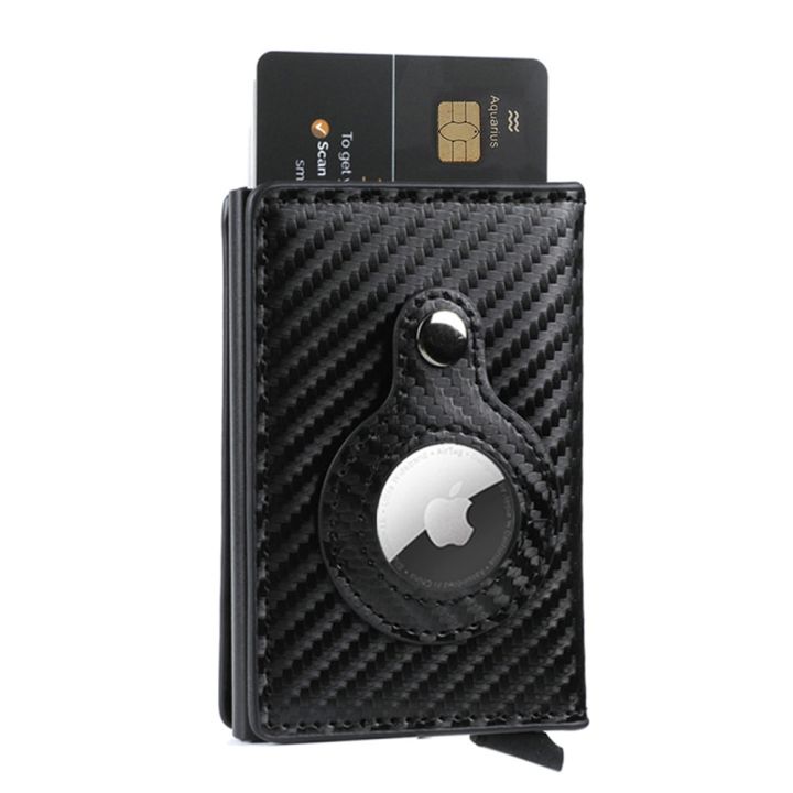 New Carbon Fiber For Apple Airtag Wallet Men Business ID Credit Card Holder Rfid Slim Anti Protect Airtag Slide Wallet DropshipBasketball