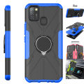 For Infinix Hot 10 Lite / Infinix Smart 5 / X657 Phone Case TPU and PC Solid Color Armor Kickstand Casing Buffer Shockproof Stand Holder Back Cover. 