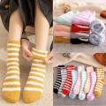 easy cleaning Winter Warm Women Soft Fluffy Stripes Bed Socks cold weather durable soft vogue beauty stretchy for plush + polyester autumn winter early spring stripes practical free size (UK 6-8) most women. 