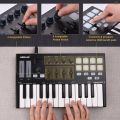 WORLDE Panda MINI II Portable 25-Key USB MIDI Keyboard Controller with 8 RGB Backlit Trigger Pads 4 Assignable Control Knobs 4 Assignable Sliders. 