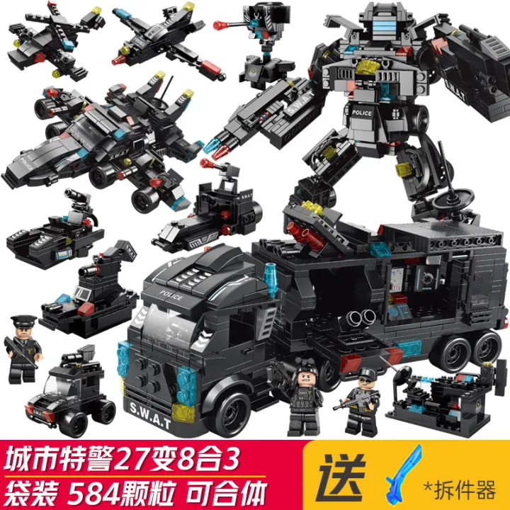 Lele%20Brothers%208577%20Hot-Selling%20Black%20Hawk%20SWAT%20%20Series%20Mecha%20Building%20Blocks%20Assembly%20Boys'%20Toy%20Gift%20Box%20Cross-Border%20-%20Image%206