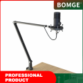 Microphone boom arm with table mount, 360° swivel, adjustable for podcasting, video games, radio and studio audio. 