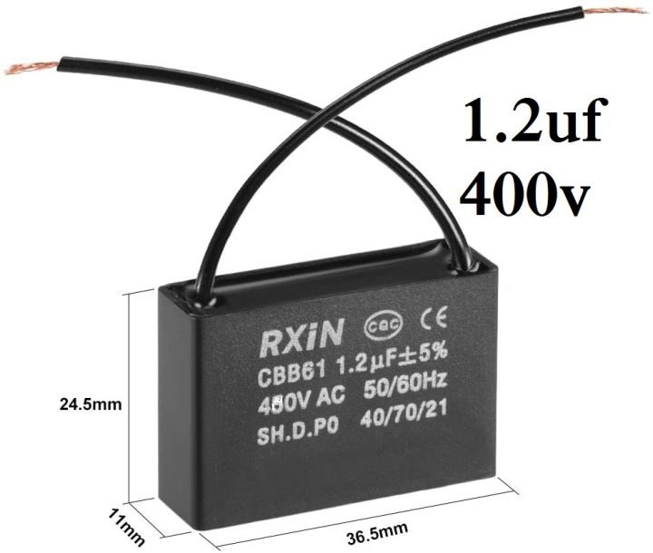 Fan Motor Run Capacitor 1PCS CBB61 450V 1.2UF /1.5uF /2UF /2.5UF  50/60Hz