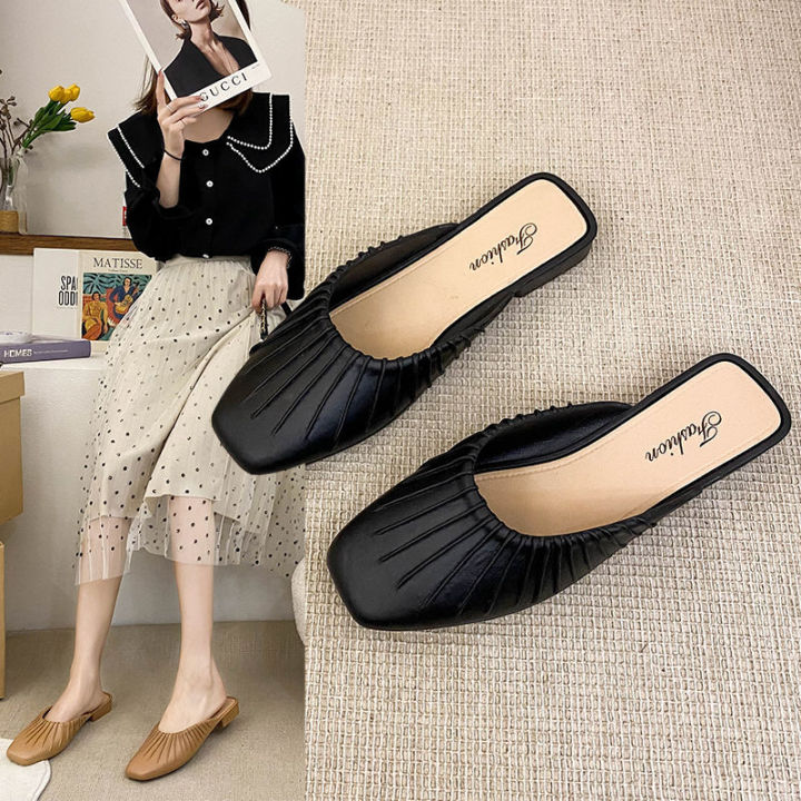 2023New%20Korean%20Style%20Half%20Slippers%20Closed%20Toe%20Lazy%20Summer%20Outer%20and%20Inner%20Wear%20Daily%20Date%20New%20Shoes%20Waterproof%20Durable%20Half%20Enclosing%20Slipper%20-%20Image%208