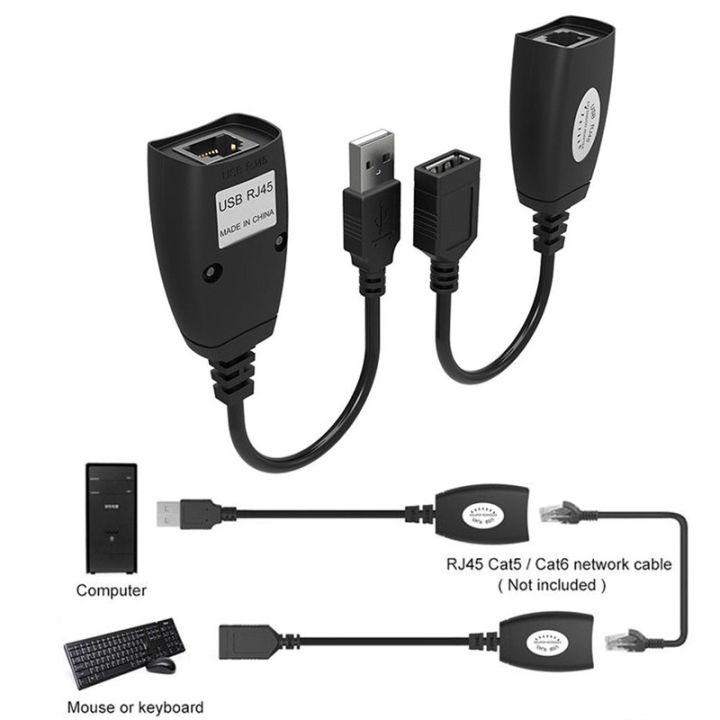 USB%20RJ45%20Extension%20Adapter%20up%20to%20150ft%20Length,%20USB%202.0%20Extender%20over%20RJ45%20Cat5%20Cat%205e%20Cat6%20Cable%20Extension%20Cable%20Adapter%20Kit%20-%20Image%206