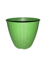 High Quality Plastic Flower Pot Cane Weaved Design Large 24cm x 22cm (Diameter x Height). 