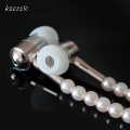 Sutuiying New Arrival Fashion Earphones Luxurious Bling Pearl Necklace for Girls With Mic Kecesic For Iphone 6 6s Samsung Phone. 