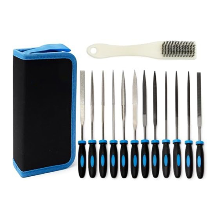 13Pcs Small File Kit Metal Diamond Needle File Kit File Tool Set for Precision Metal File Work Wooden Jewelry Model DIY
