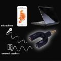 3.5mm Splitter Stereo Plug U-shape Stereo Audio Mic & Headphone Earphone Splitter Adapters for Smartphone MP3 MP4 Player. 