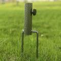 Parasol Umbrella Base Stand Outdoor Garden Metal Parasol Holder w/ 2 Forks Pipe Diameter 4cm. 