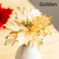 【World Supermarket 2021】20CM Christmas Decoration Maple Leaf Flower Head Tree Ornaments Red Flower Decoration. 