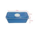 1 Piece Marble Blue color Plastic Food Container with Transparent lid (RECTANGULAR SMALL) Kitchen Grain Spicy Curry Lunch Box. 