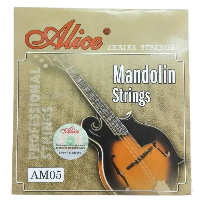 Alice AM05 Mandolin separate Strings Loose, Loop End, E-A-D-G x2, 0.011/0.015/ 0.026/ 0.040inch one by one Plated Steel Plain String, Silver-Plated Copper Alloy Winding, (85/15 Bronze Color) Anti-Rust Coating kandy musical hub