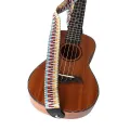 welcomehome Adjustable Guitar Ukulele Strap Rainbow Webbing Belt with PU Leather Ends. 