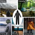 Premium Quality Black Raincoat with Reflective Strips Rainy Work Waterproof Rainwear Set Motorcycle Raincoat Fishing Rain Suit Cloak for Men And Women. 