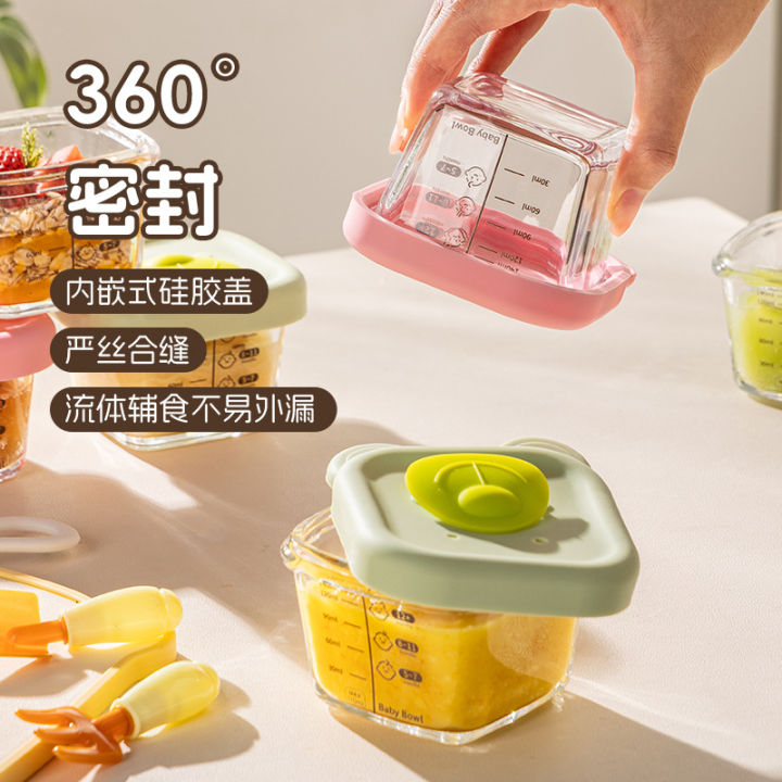 Steamable Containers Guangyi Baby Glass Food Storage Container with Scale, Food-Grade ...