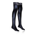 Lace Silicone Latex Stockings Ladies Black Faux Leather Thigh High Medias Women's Long Stockings Plus Size Leg Warmers. 