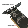 PCIe To M2 Adapter Card, PCIE X16 4 Port M2 NVME M Key SSD Add on Card PCI Express Expansion Card with Heatsink. 