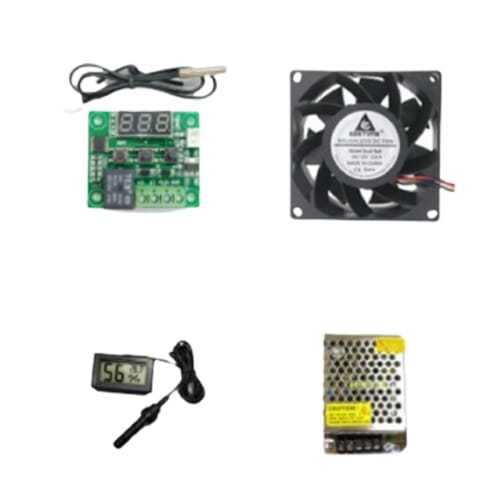 Incubator Spare Parts Full Set - Includes DC Controller, Temperature Controller, Fan, Humidity Meter
