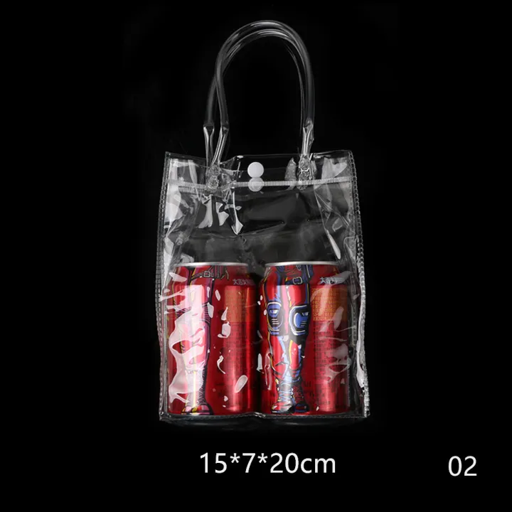【ALLGOOD】PVC Leak-proof Waterproof Gift Bag Transparent Tote Bags Portable Shopping Bags Snack Drinks Bags in Different Sizes