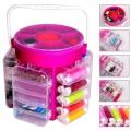 Multi Functional Super Sewing Kit Mishrit 210 Pieces Sewing Kit Deluxe Needle Thread Buttons Set Travel Storage Box 210-Piece Sewing Kit Storage Caddy Organizer, Multicolour. 
