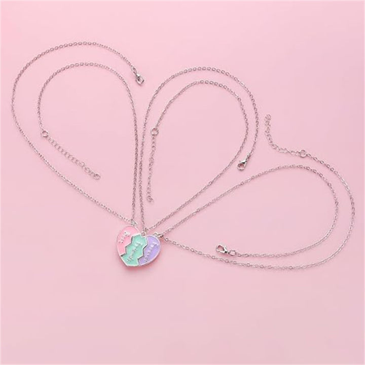 Best%20Friend%20Necklaces%20For%203%20Matching%20Heart%20Pendant%20Magnetic%20Bff%20Friendship%20Necklace%20Encounter%20-%20Image%206