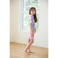 Yfashion 2pcs Girls Unicorn Swimsuit Cartoon Printing One Piece Short Sleeve Swimsuit Swimming Cap color. 