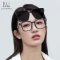 LouisWill Sunglasses Foldable Myopia Glasses Cover TAC Polarized Sunglasses  Folding Fit Over Glasses Men Women UV400 Wear Over Glasses Anti-Glare Cover Over Sun Glasses for Outdoor Travel Driving. 