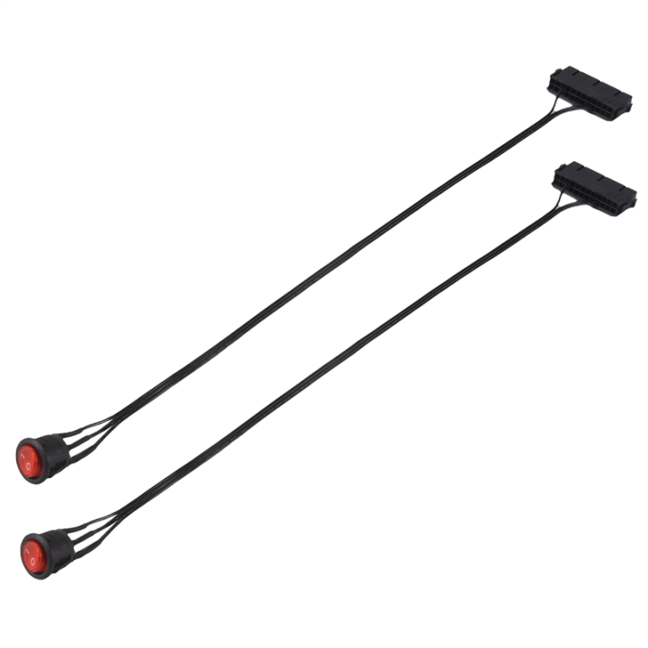 2PCS 50cm Cable Copper Tin Wire 24-Pin Female ATX PSU PC Supply Tester Start Up Jumper with ON/OFF Switch