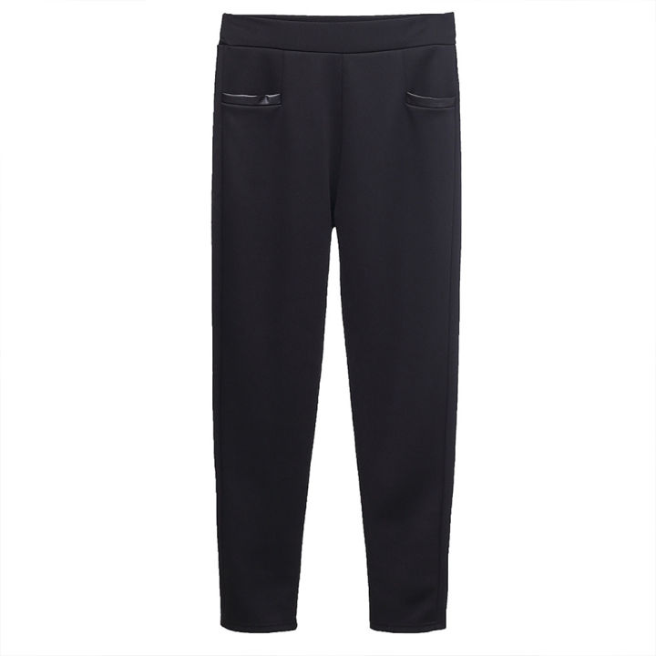 Women hin Pencil  Pants Soft Casual Pants Outer Wear Long Pants rousers High-waisted High Elasticity With Pocket Jogger Pants color:Navy blue  size:M [40-47.5 kg]