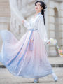 Jingsoft Weiyu New Spring and Summer Women's Han Chinese Clothing Fairy Dress Female Student Archaistic Ancient Costume Clothes Big Sleeve Suit Big Swing. 