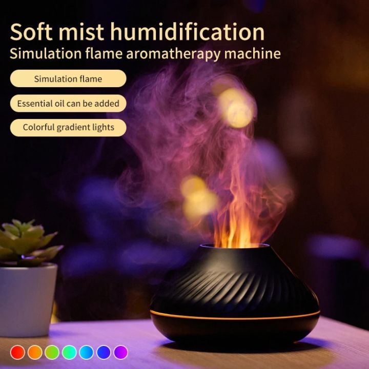 Portable Cool Mist Usb Led room h2o fire flame air humidifier Aroma Essential Oil Diffuser air mini humidifier